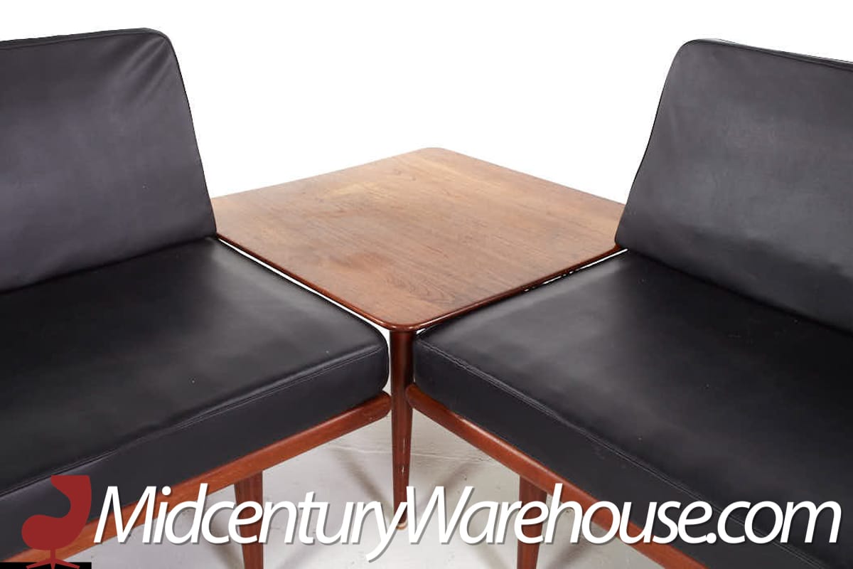 Peter Hvidt and Orla Molgaard-nielsen Mid Century Minerva Danish Teak Sectional Sofa and Table Set