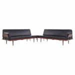 Peter Hvidt and Orla Molgaard-nielsen Mid Century Minerva Danish Teak Sectional Sofa and Table Set
