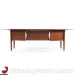 standard mid century walnut boomerang executive desk
