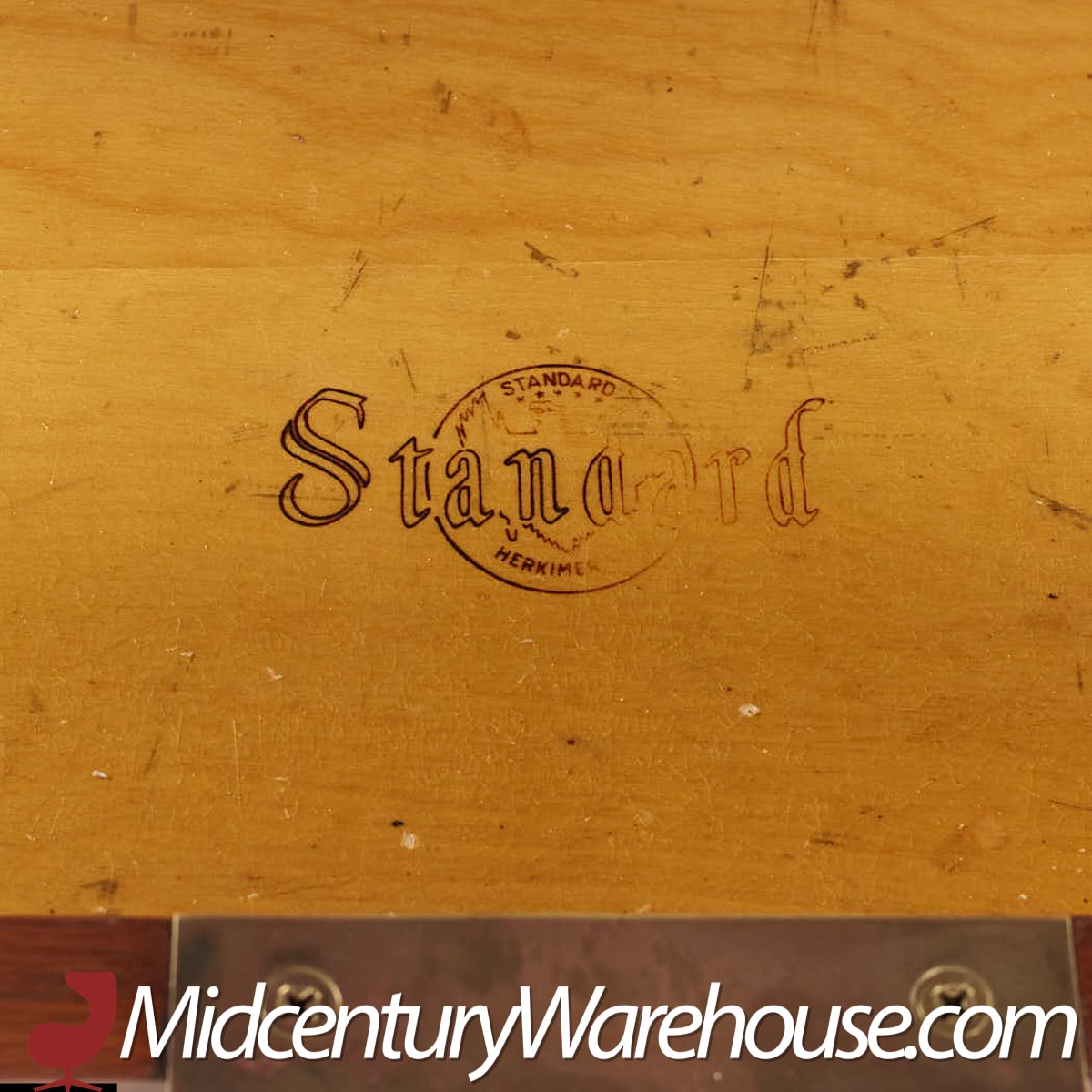 standard mid century walnut boomerang executive desk
