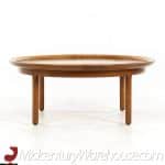 Tomlinson Sophisticate Mid Century Walnut and Burlwood 40 Inch Round Coffee Table