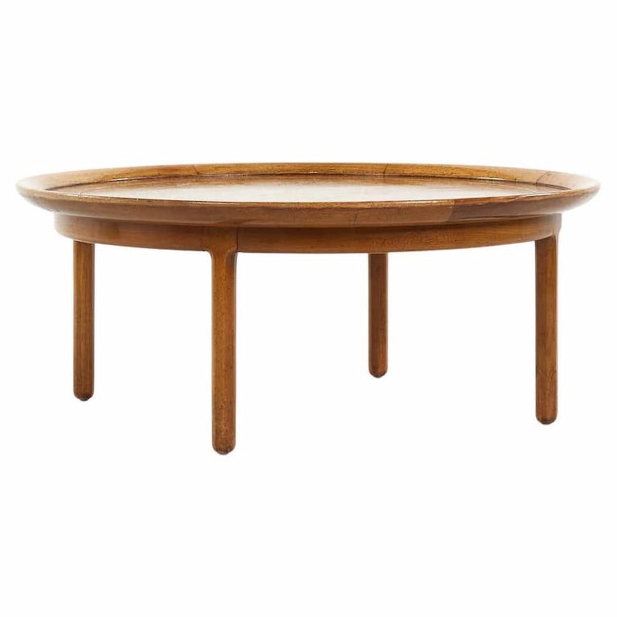 Tomlinson Sophisticate Mid Century Walnut and Burlwood 40 Inch Round Coffee Table