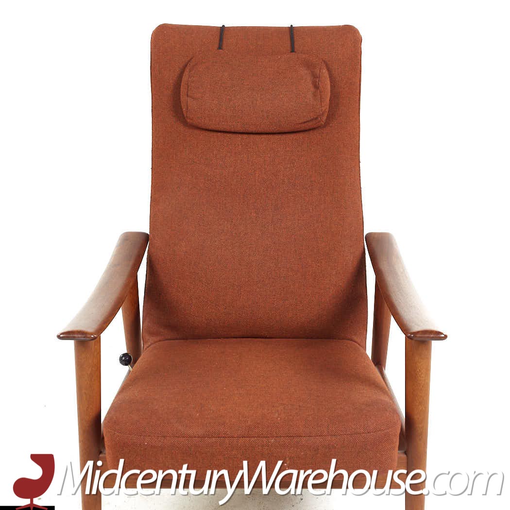 Mid century recliner online with ottoman