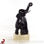Mid Century Large Brass Base Elephant Sculptures - Pair
