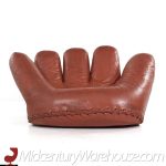 De Pas, Durbino & Lomazzi for Poltronova Mid Century Leather Joe Baseball Glove Chair-1970s