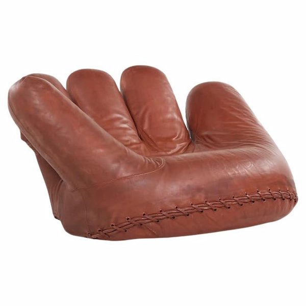 de pas, durbino & lomazzi for poltronova mid century leather joe baseball glove chair-1970s