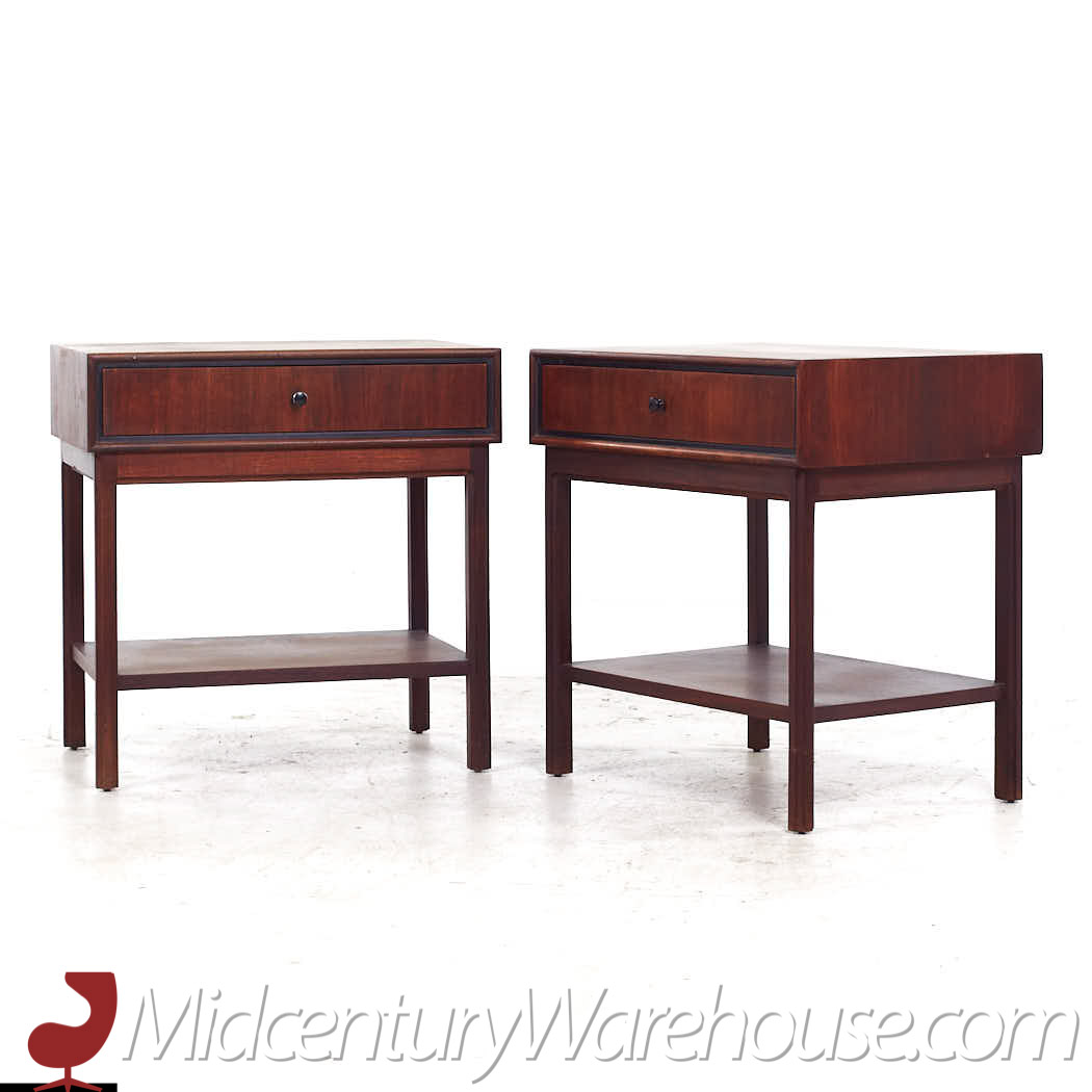 Jack Cartwright for Founders Walnut Nightstands - Pair