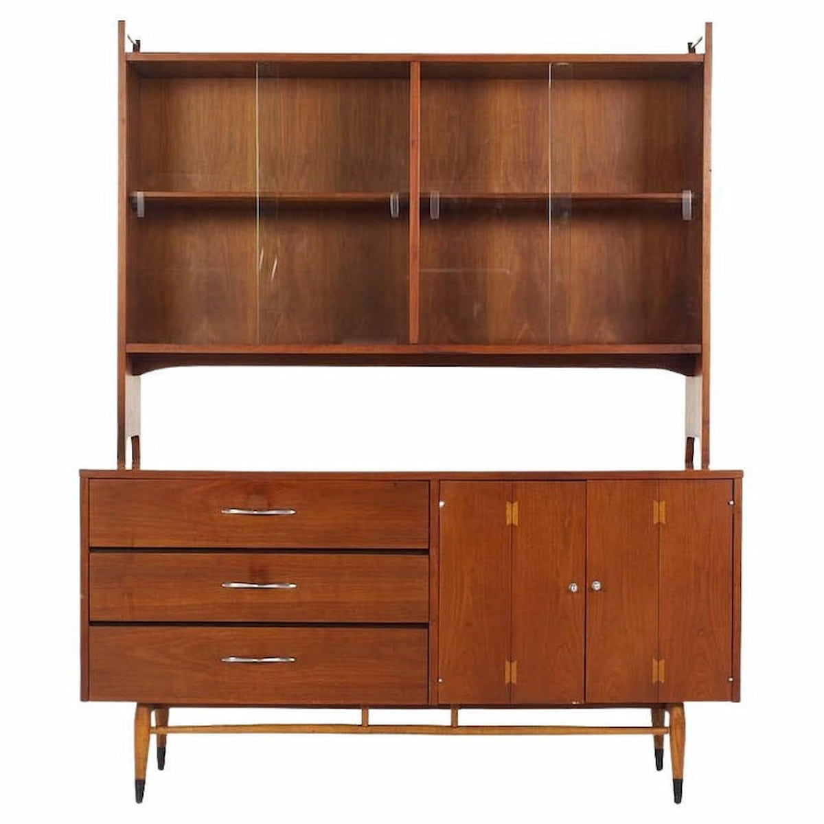 Lane Acclaim Mid Century Walnut Buffet and Hutch