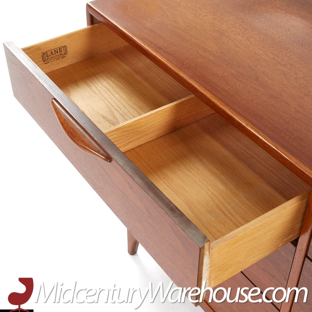 Lane Perception Mid Century Walnut 6 Drawer Dresser