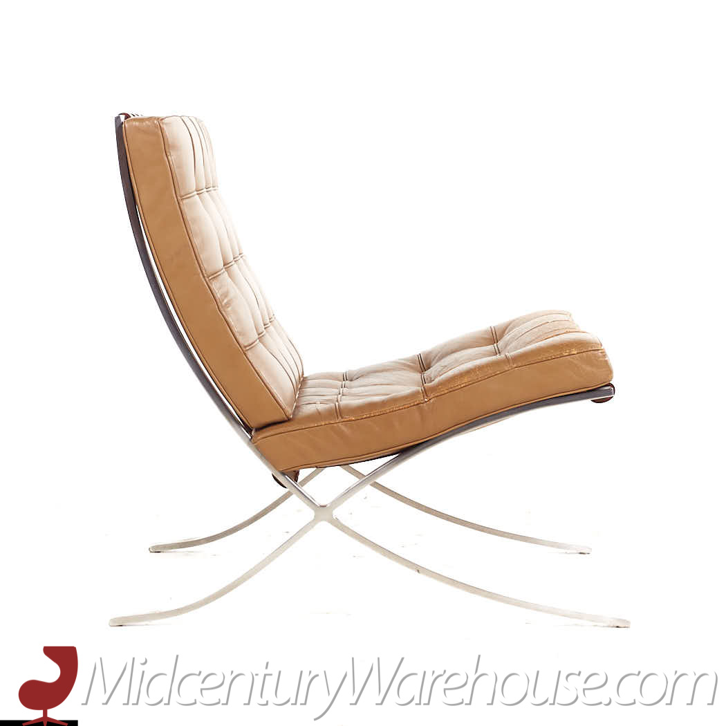 Mies Van Der Rohe for Knoll Mid Century Barcelona Lounge Chairs - Pair