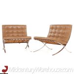 Mies Van Der Rohe for Knoll Mid Century Barcelona Lounge Chairs - Pair