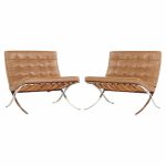 Mies Van Der Rohe for Knoll Mid Century Barcelona Lounge Chairs - Pair