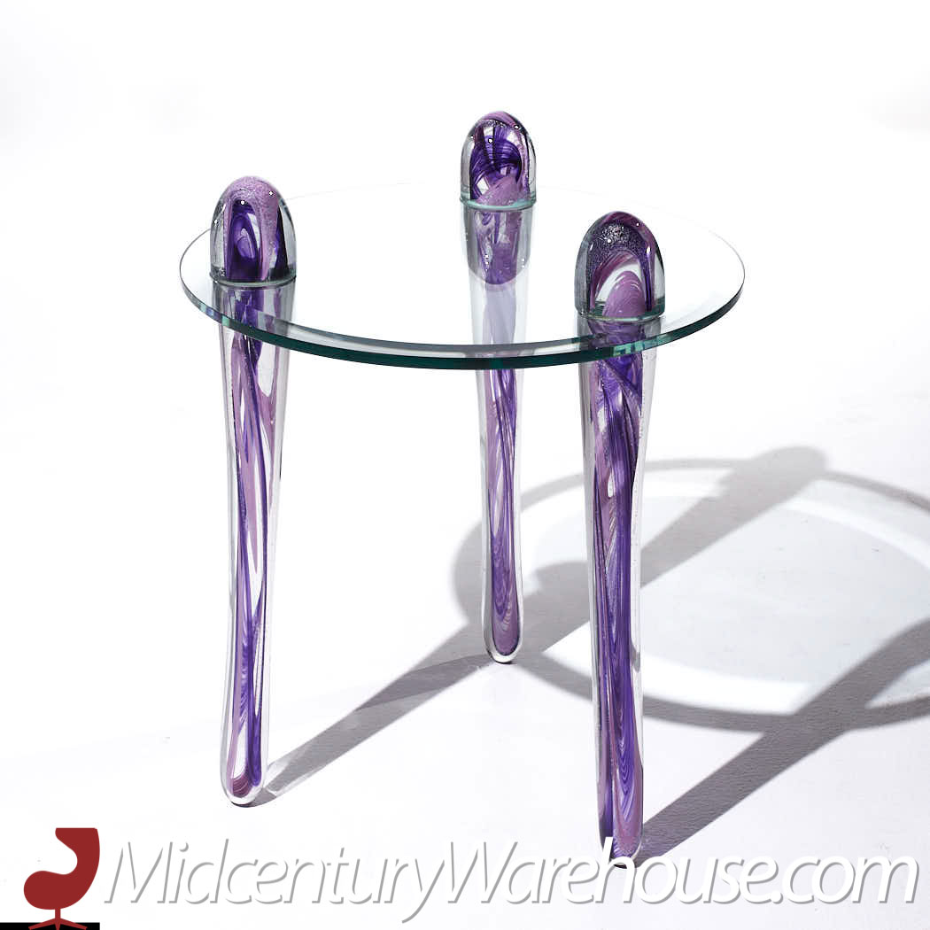 Murano Postmodern Italian Glass Side Table