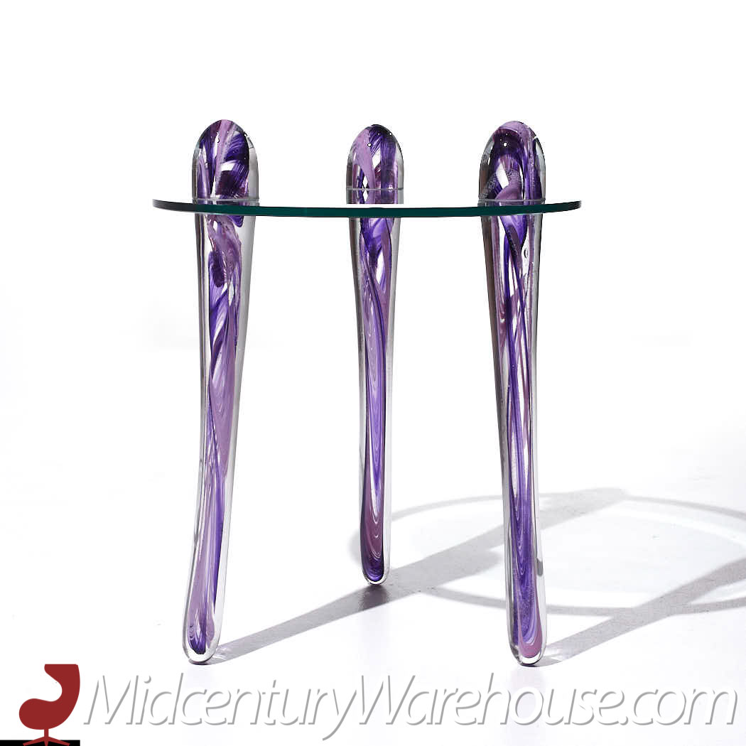 Murano Postmodern Italian Glass Side Table