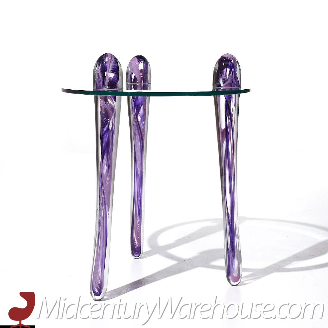 Murano Postmodern Italian Glass Side Table