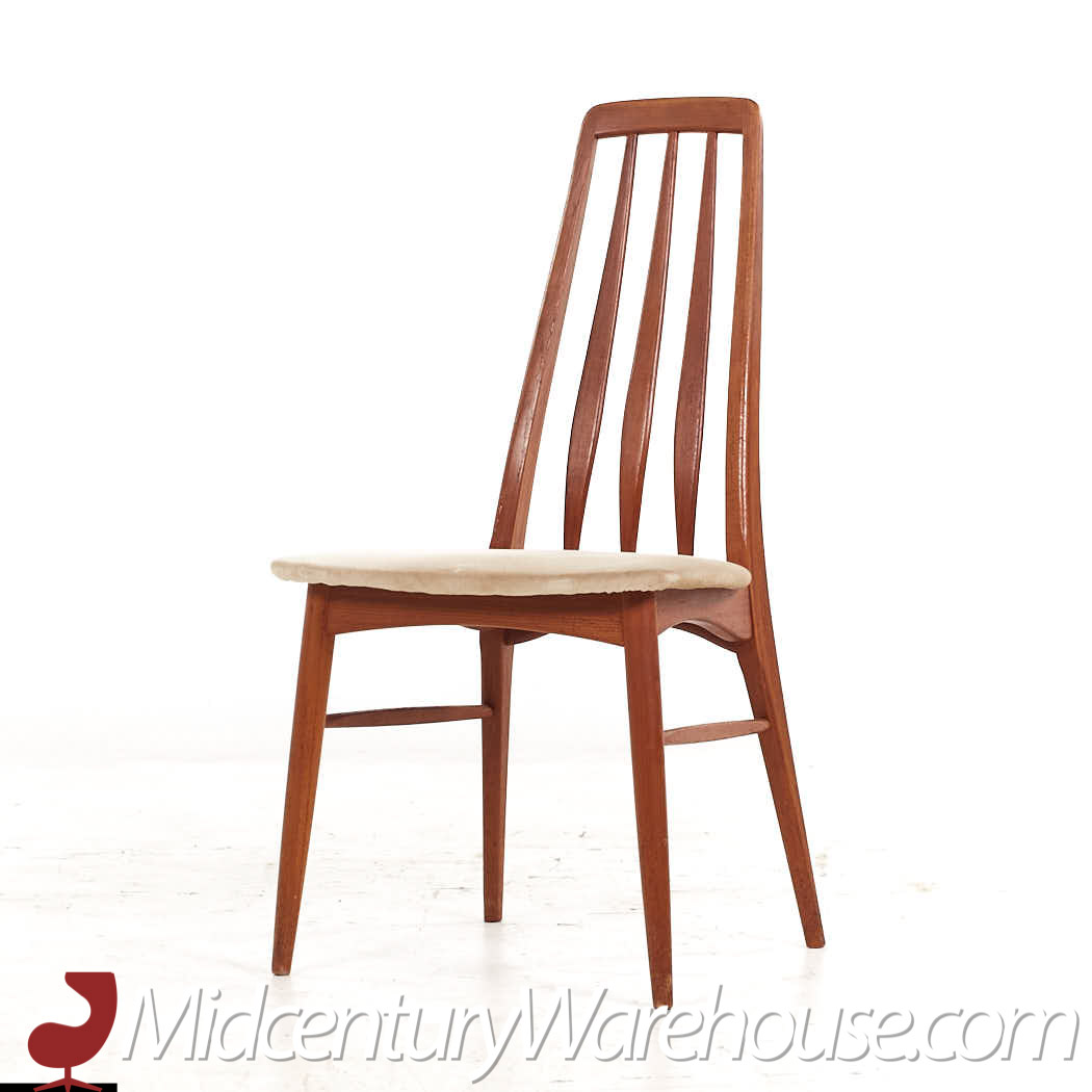 niels koefoeds hornslet eva mid century danish teak dining chairs - set of 8