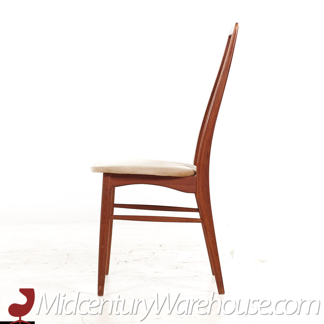 niels koefoeds hornslet eva mid century danish teak dining chairs - set of 8