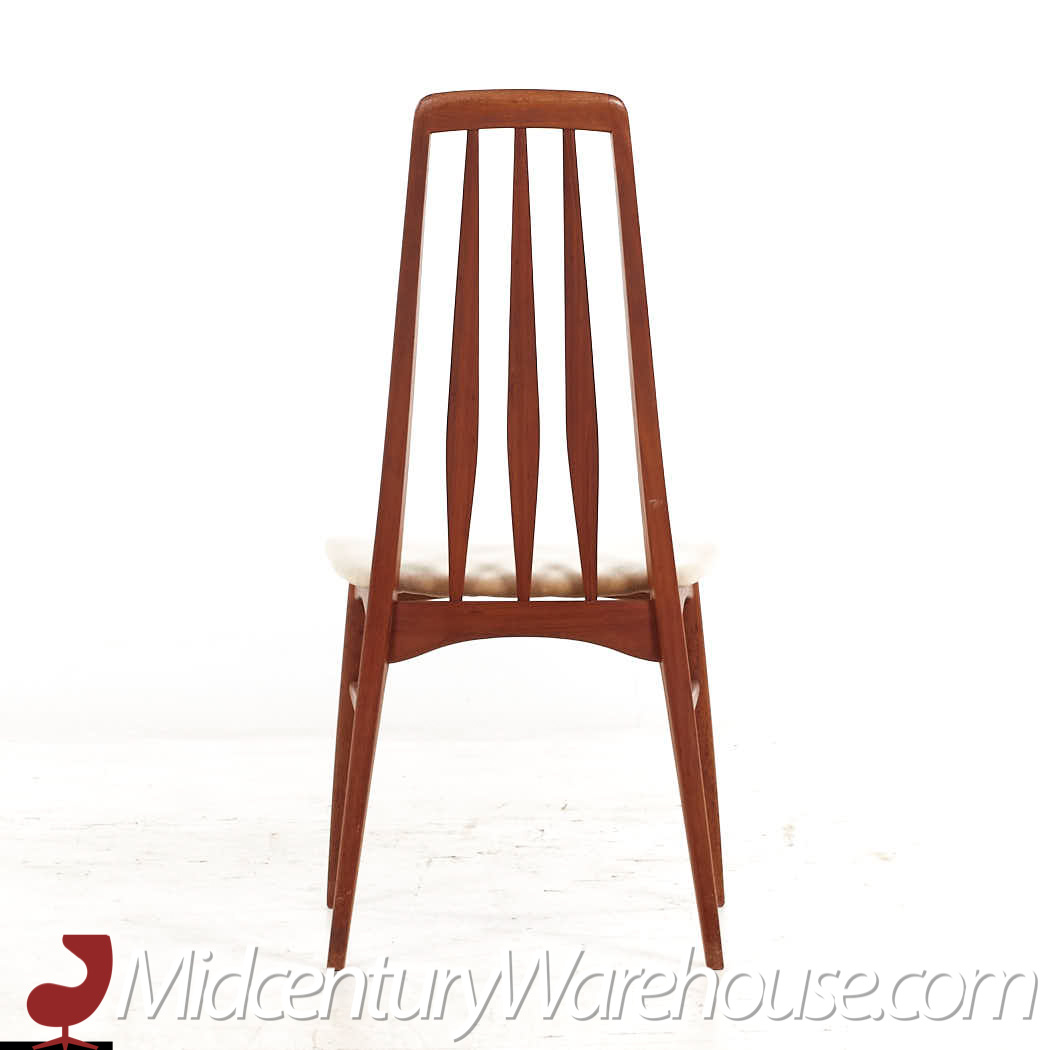 niels koefoeds hornslet eva mid century danish teak dining chairs - set of 8