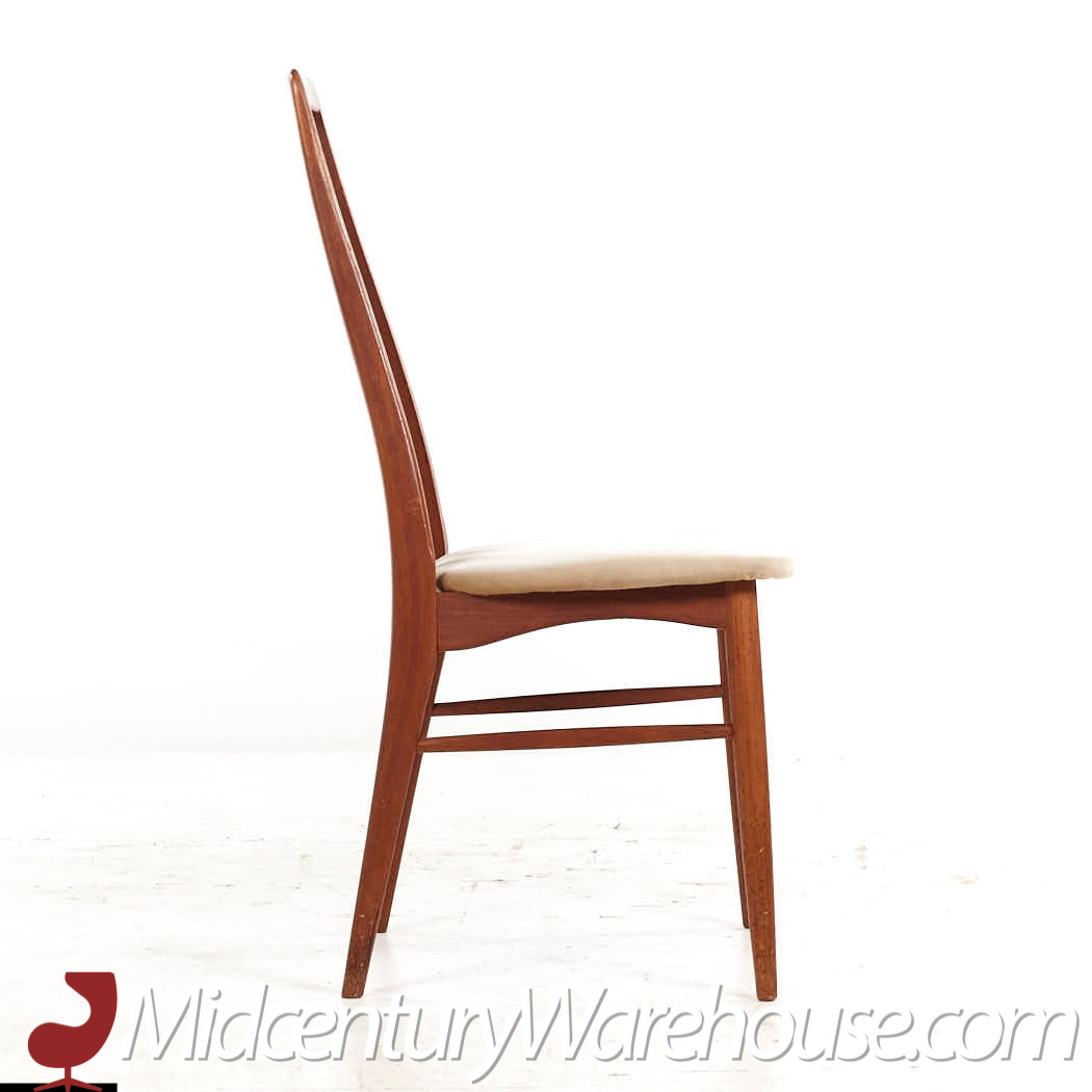 niels koefoeds hornslet eva mid century danish teak dining chairs - set of 8