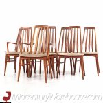 niels koefoeds hornslet eva mid century danish teak dining chairs - set of 8