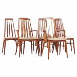 niels koefoeds hornslet eva mid century danish teak dining chairs - set of 8