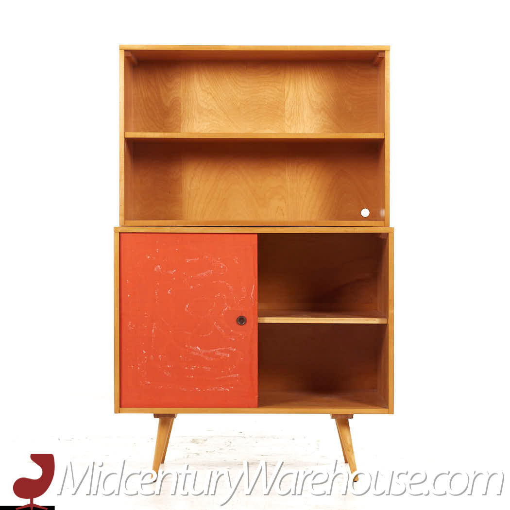 Paul Mccobb for Planner Group Mid Century Sliding Door Credenza with Hutch