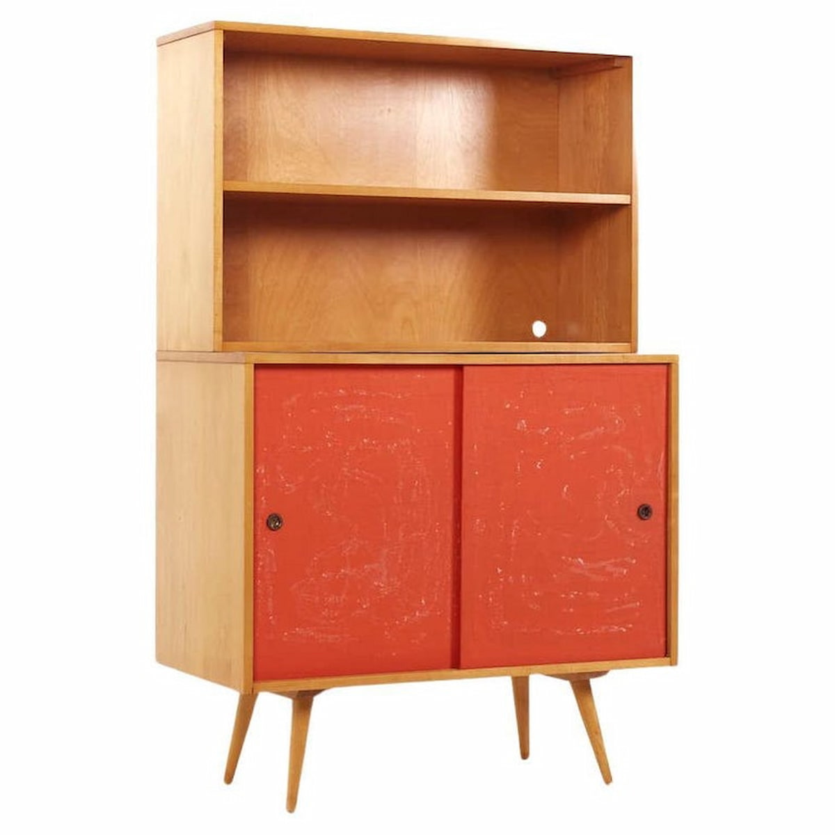 Paul Mccobb for Planner Group Mid Century Sliding Door Credenza with Hutch