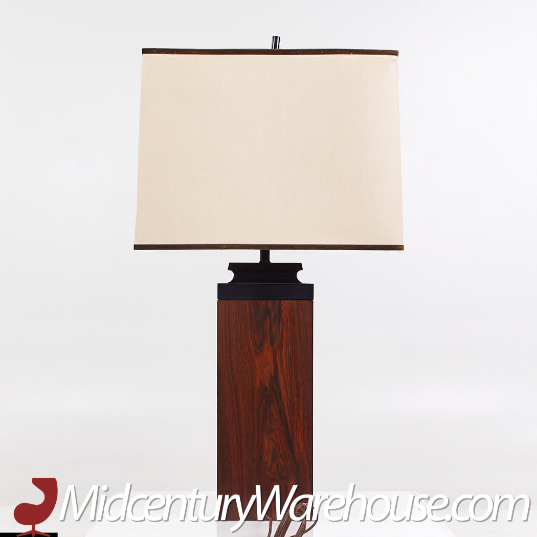 Mid Century Rosewood Table Lamps