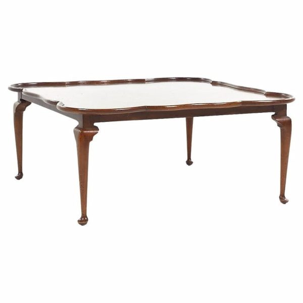 tomlinson sophisticate mid century walnut and burlwood coffee table