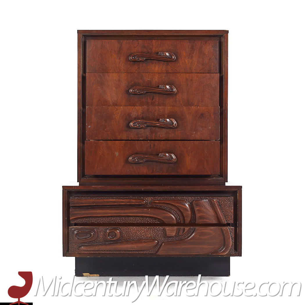 Witco Style Pulaski Oceanic Mid Century Highboy Dresser
