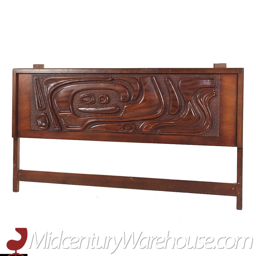 Witco Style Pulaski Oceanic Mid Century King Headboard Headboard