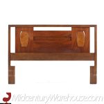 Young Manufacturing Mid Century Queen Walnut and Burlwood Headboard