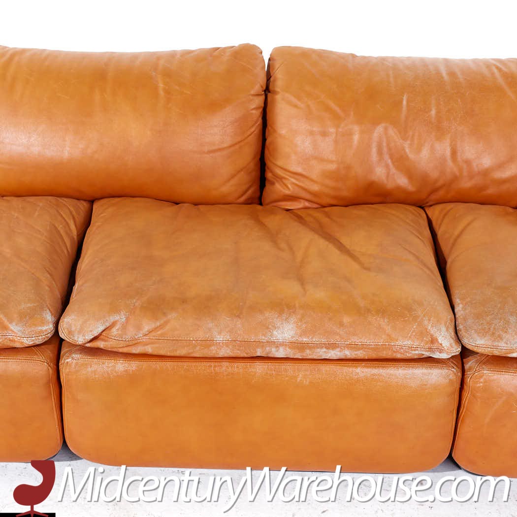 Mid Century Italian Leather Sofa