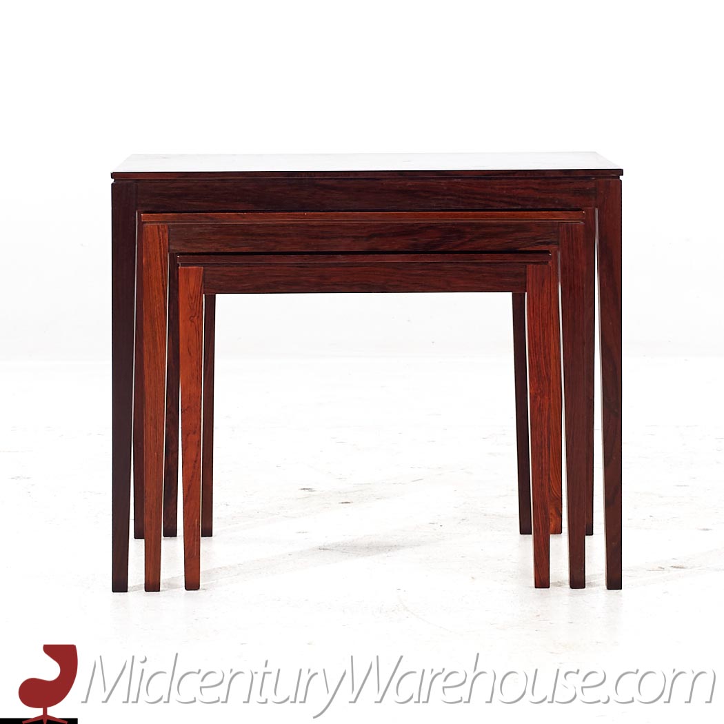 Bent Silberg Mid Century Rosewood Nesting Tables - Set of 3