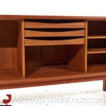 bernhardt pedersen style danish teak tambour door credenza and hutch