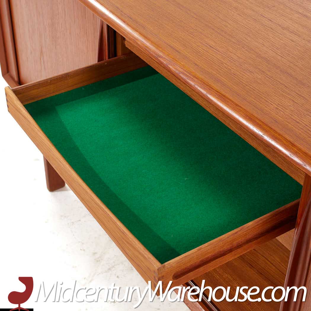bernhardt pedersen style danish teak tambour door credenza and hutch