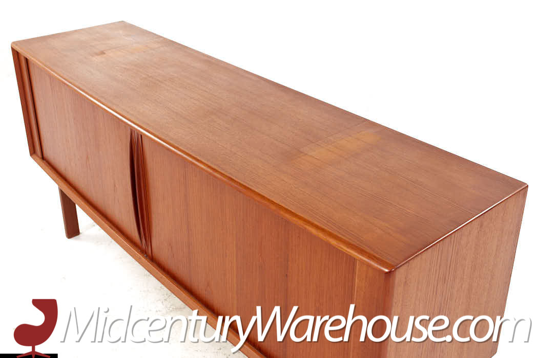 bernhardt pedersen style danish teak tambour door credenza and hutch