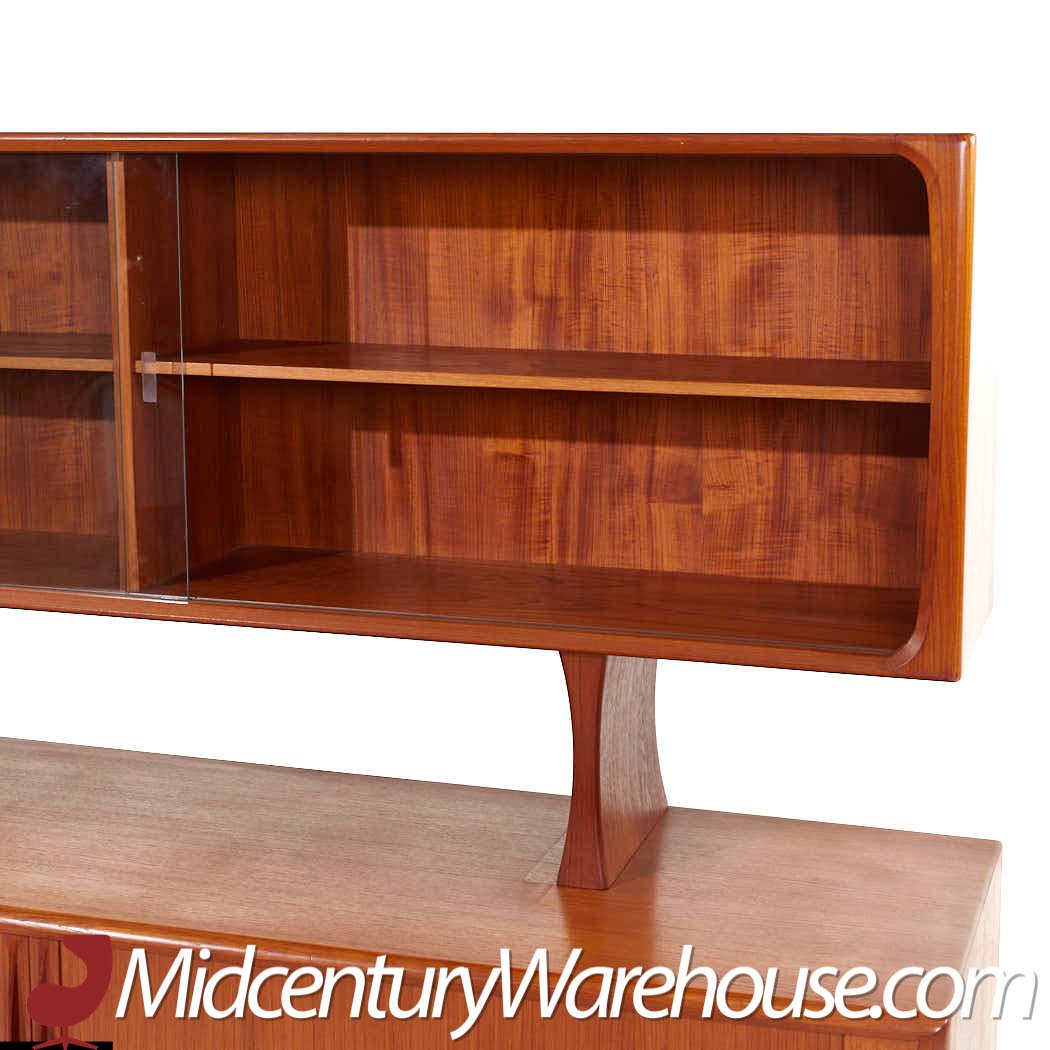 bernhardt pedersen style danish teak tambour door credenza and hutch