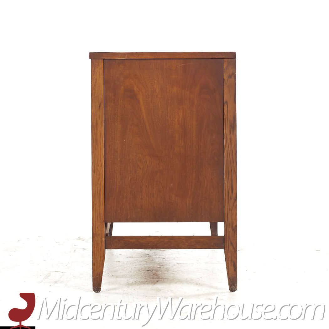 Broyhill Brasilia Mid Century Walnut and Brass China Cabinet Credenza and Hutch