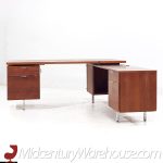 George Nelson for Herman Miller Mid Century Walnut and Formica Corner Executive Desk
