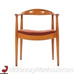 hans wegner style empire state chair company mid century walnut dining chairs - set of 6