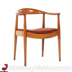 hans wegner style empire state chair company mid century walnut dining chairs - set of 6