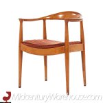 hans wegner style empire state chair company mid century walnut dining chairs - set of 6