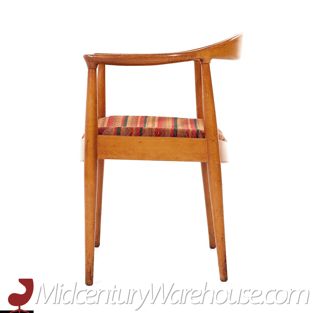 hans wegner style empire state chair company mid century walnut dining chairs - set of 6