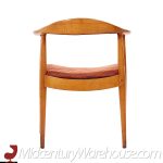 hans wegner style empire state chair company mid century walnut dining chairs - set of 6