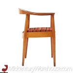 hans wegner style empire state chair company mid century walnut dining chairs - set of 6