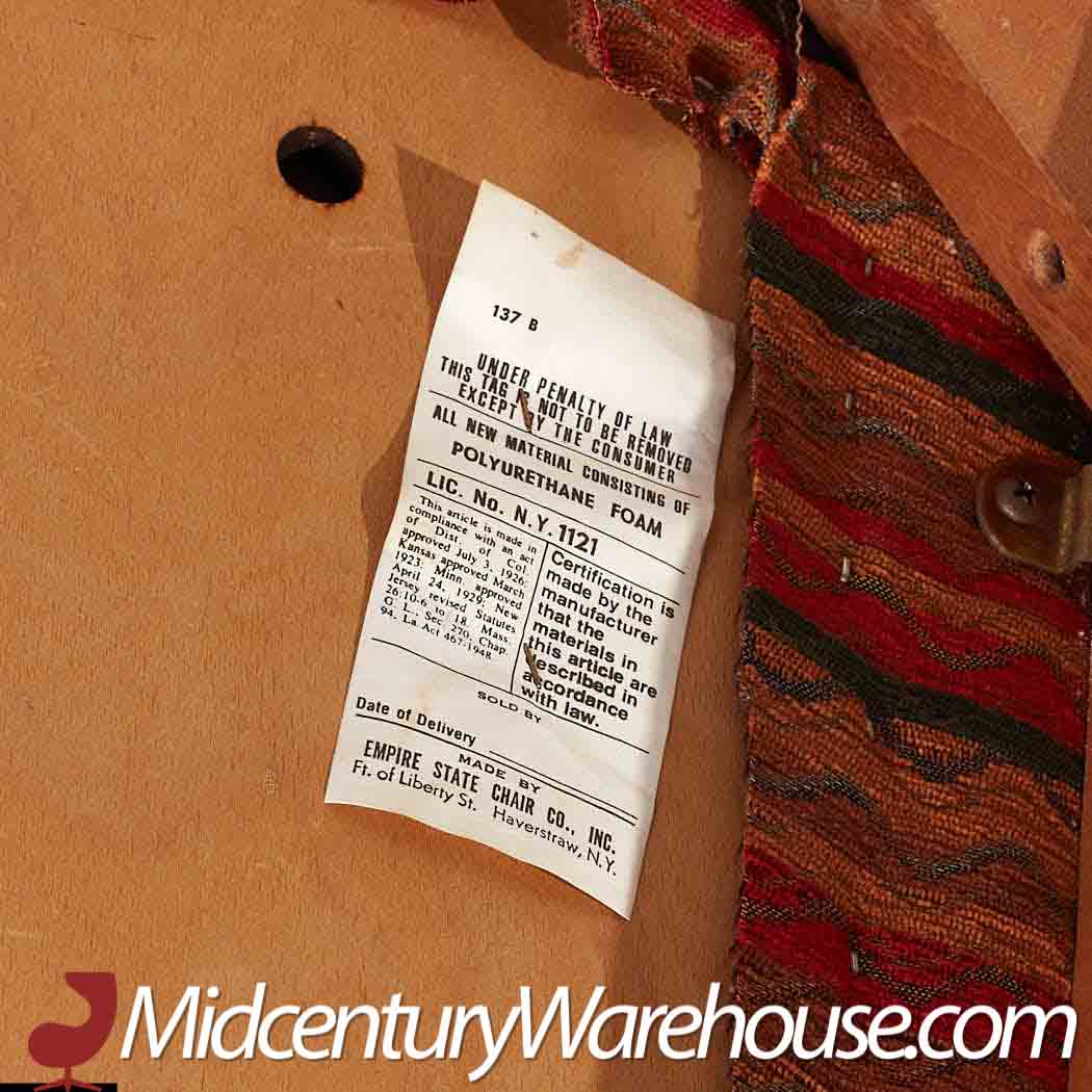 hans wegner style empire state chair company mid century walnut dining chairs - set of 6