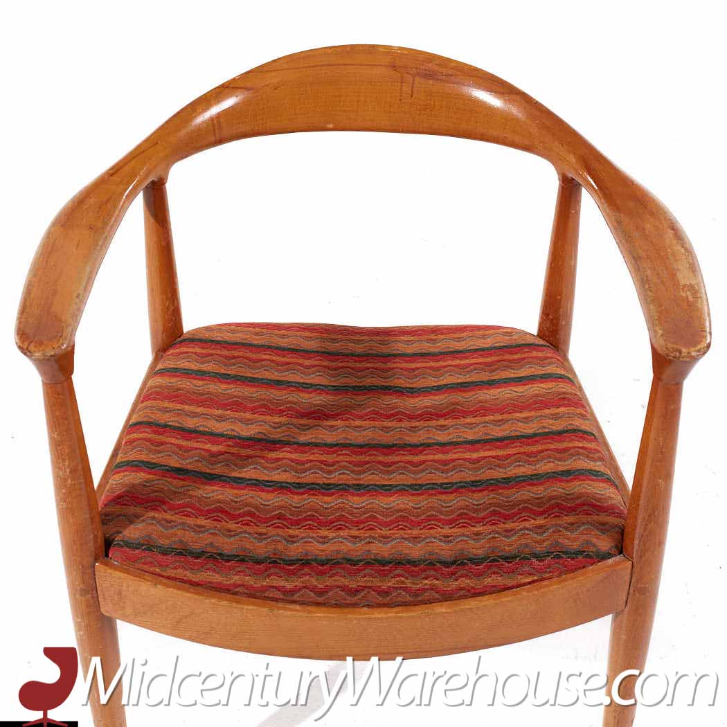 hans wegner style empire state chair company mid century walnut dining chairs - set of 6