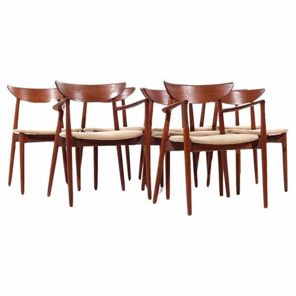 Harry Ostergaard for Randers Mobelfabrik Mid Century Danish Teak Dining Chairs - Set of 8