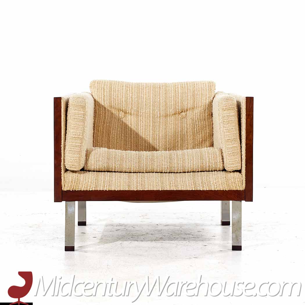 Milo Baughman Style Jydsk Mobelfabrik Mid Century Danish Rosewood Case Chair